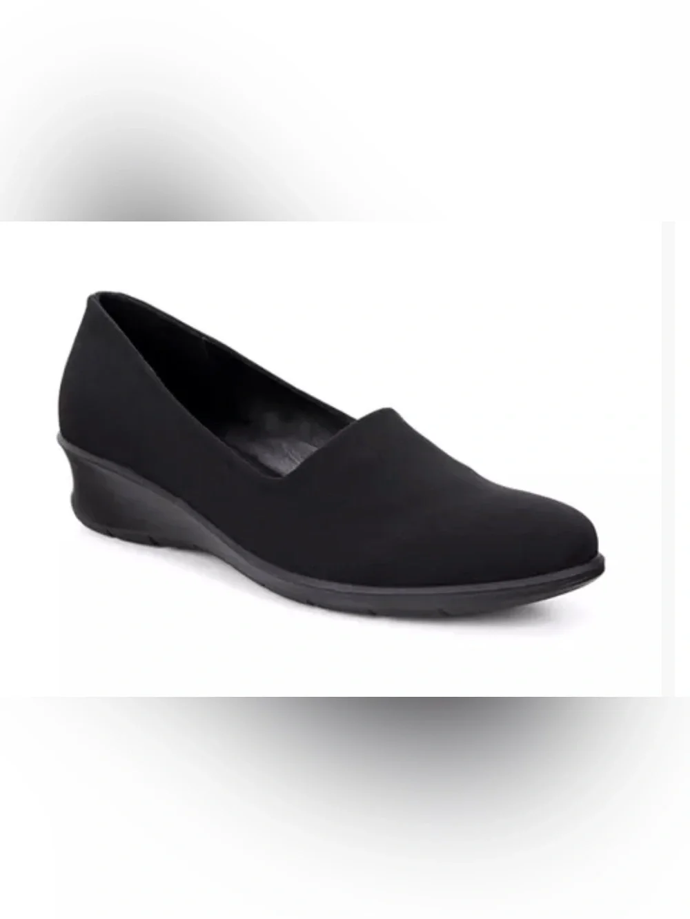 ECCO Felicia Stretch Shoes Black Leather Textile Slip On Women’s EU 40 US 9
